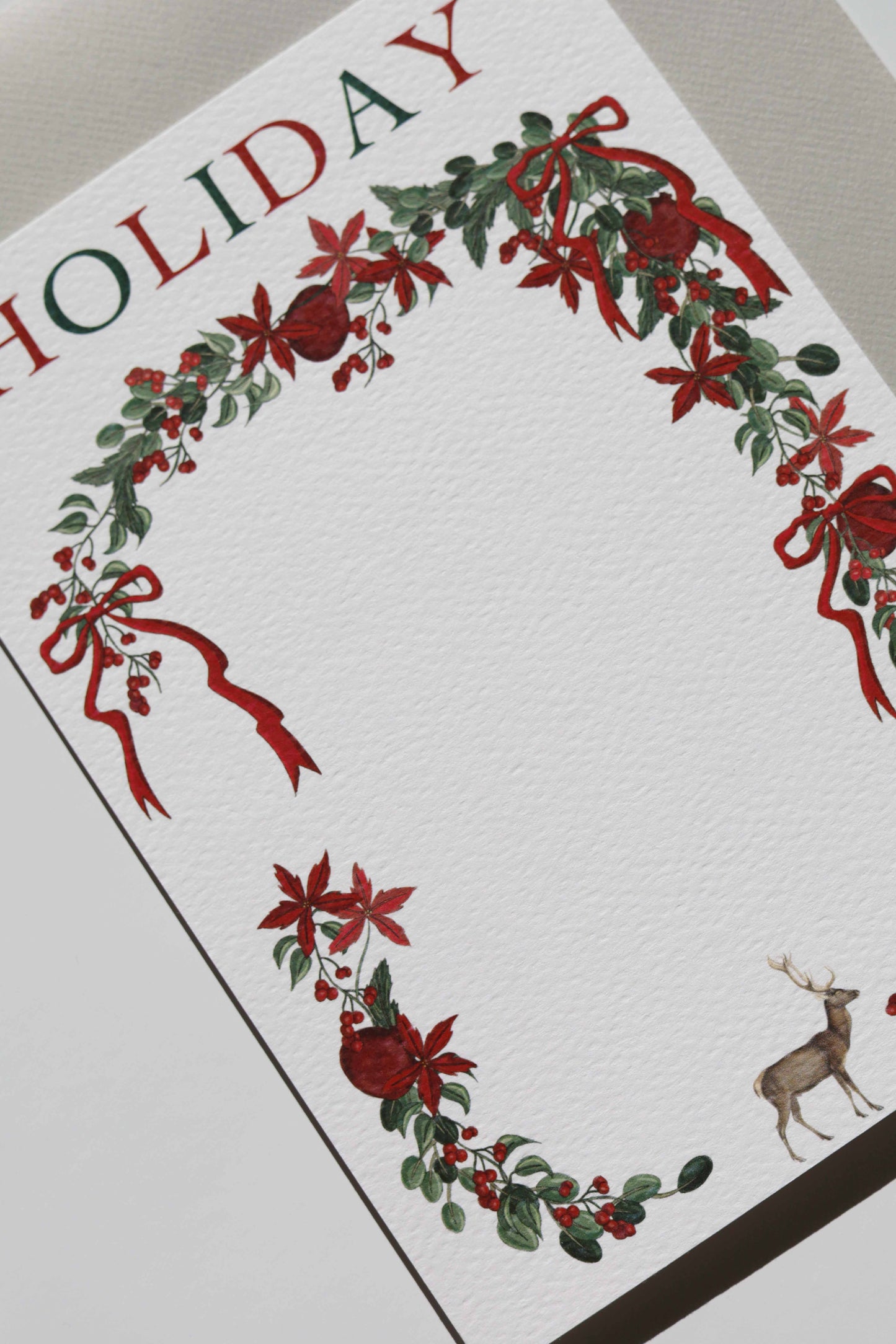 RED BOW GARLAND STATIONARY SET