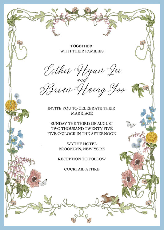 WILD FLOWER GARDEN INVITATION DIGITAL TEMPLATE