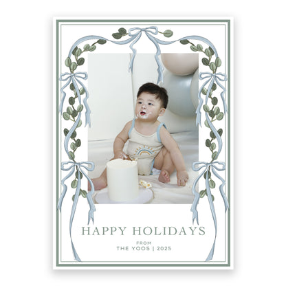 FRENCH BLUE BOW GARLAND DIGITAL TEMPLATE