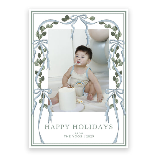 FRENCH BLUE BOW GARLAND DIGITAL TEMPLATE