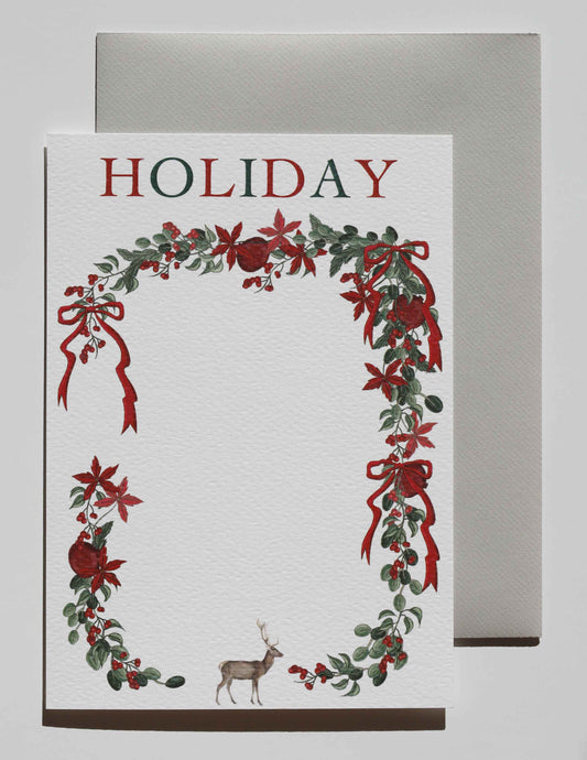 RED BOW GARLAND STATIONARY SET