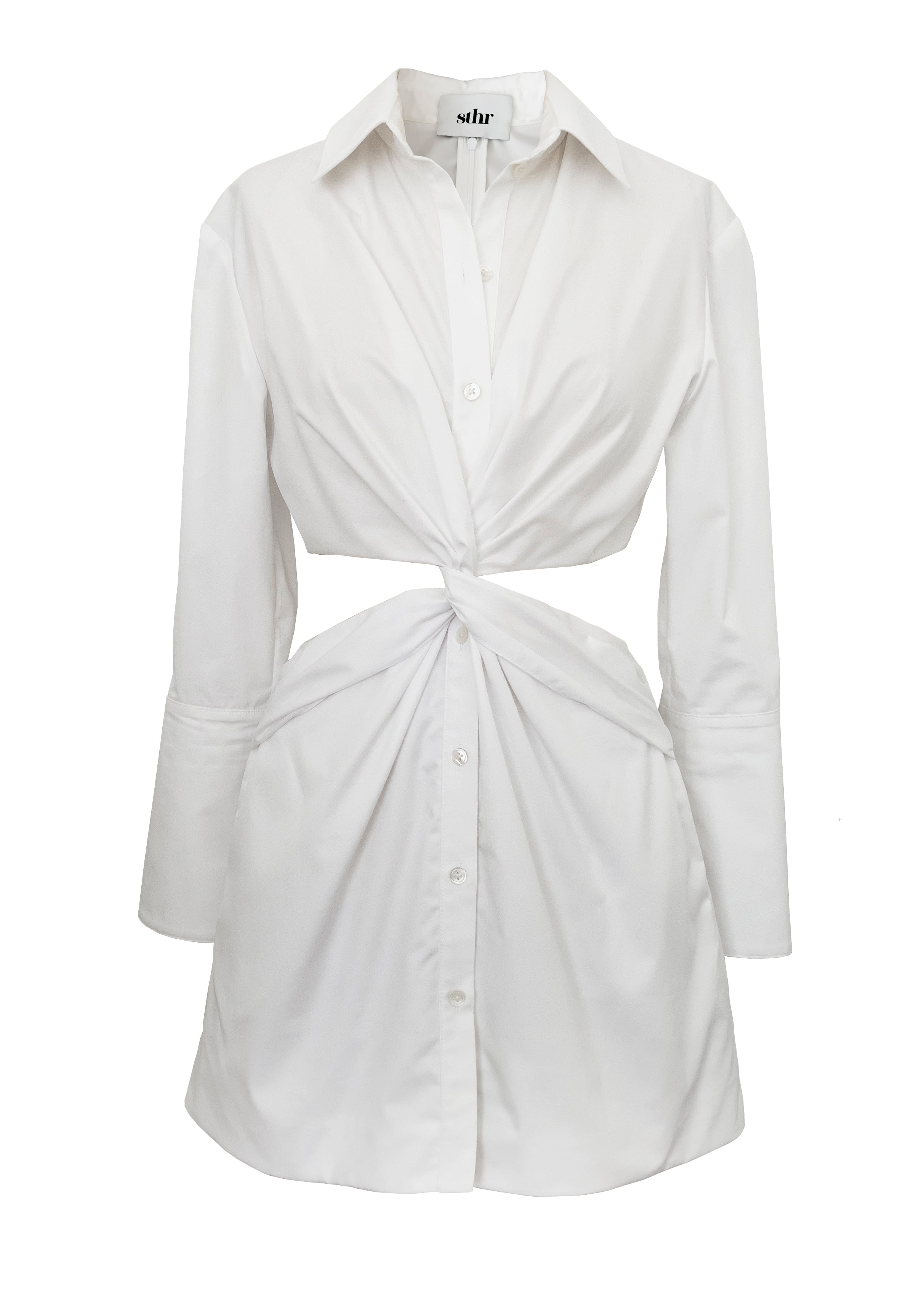 White twist shirt dress hotsell